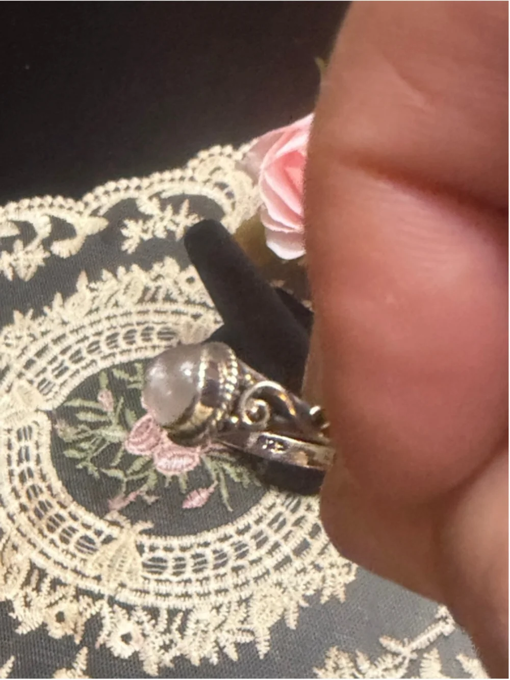 Sterling Silver 925 with Rose Quartz Ring Size 8